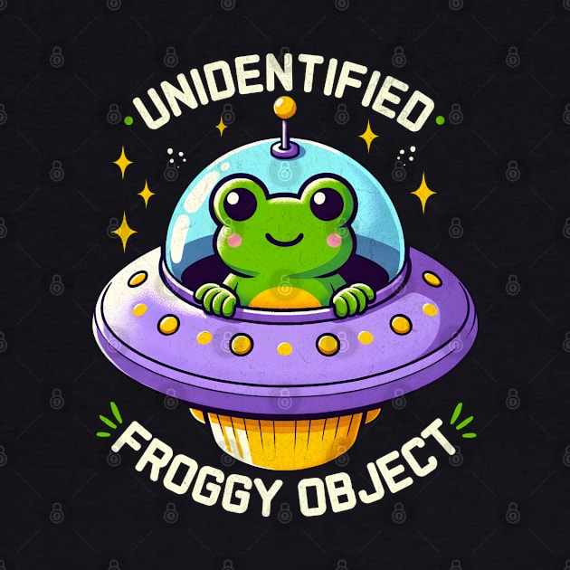 Froggy Object Cute Frog Flying A Saucer by BeanStiks